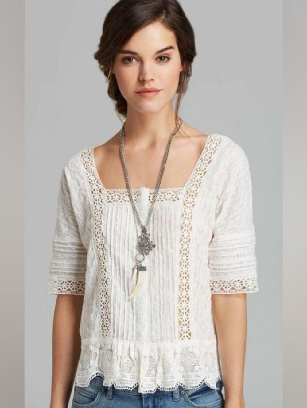 Free People Sweet Jane Lacework Top